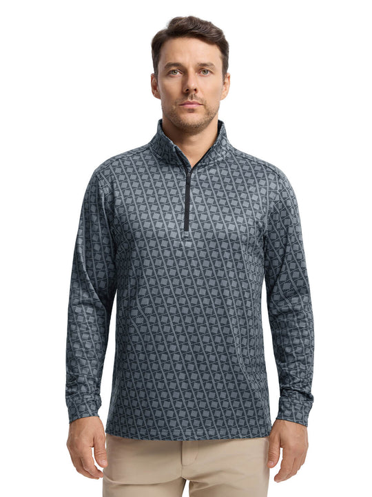 Print Performance Golf Quarter Zip For Men-Kaleidoscope
