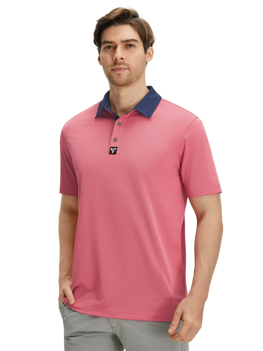 Tech Pique Performance Golf Shirt For Men-Cranberry