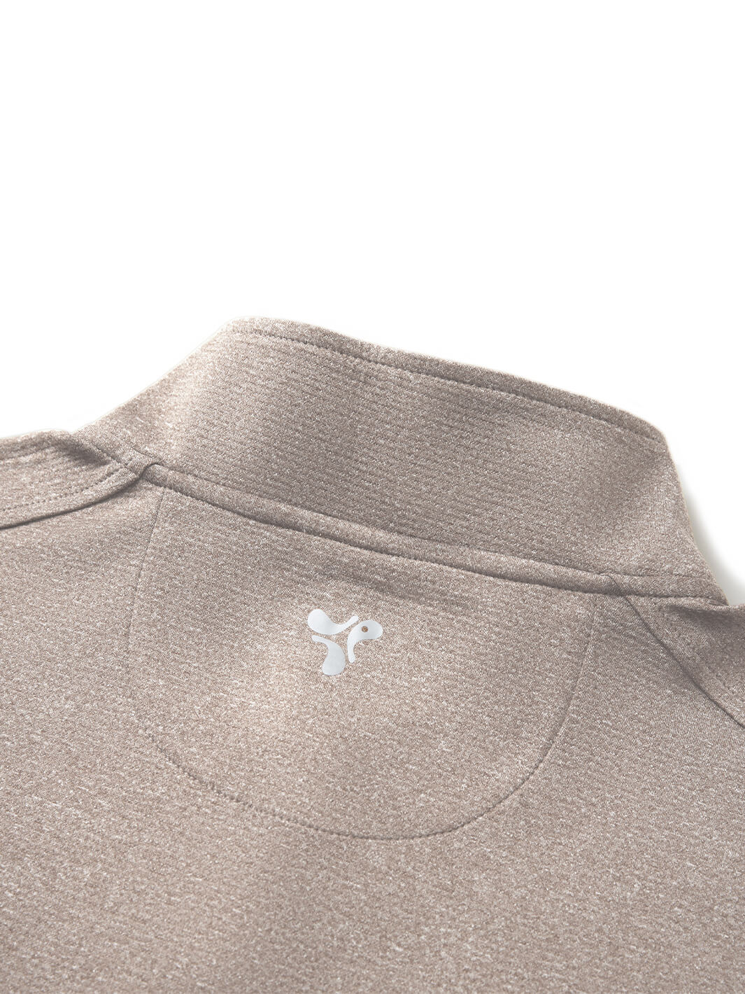 Heather Performance Golf Quarter Zip For Men-Brown
