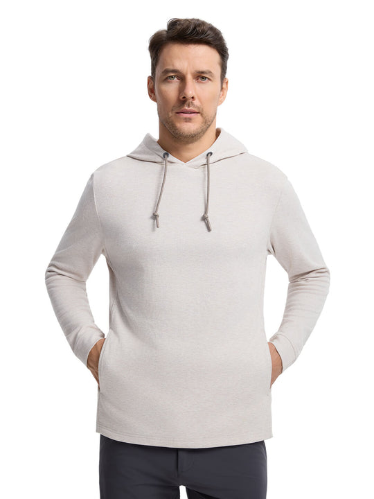 Herringbone Performance Golf Hoodie For Men-Desert