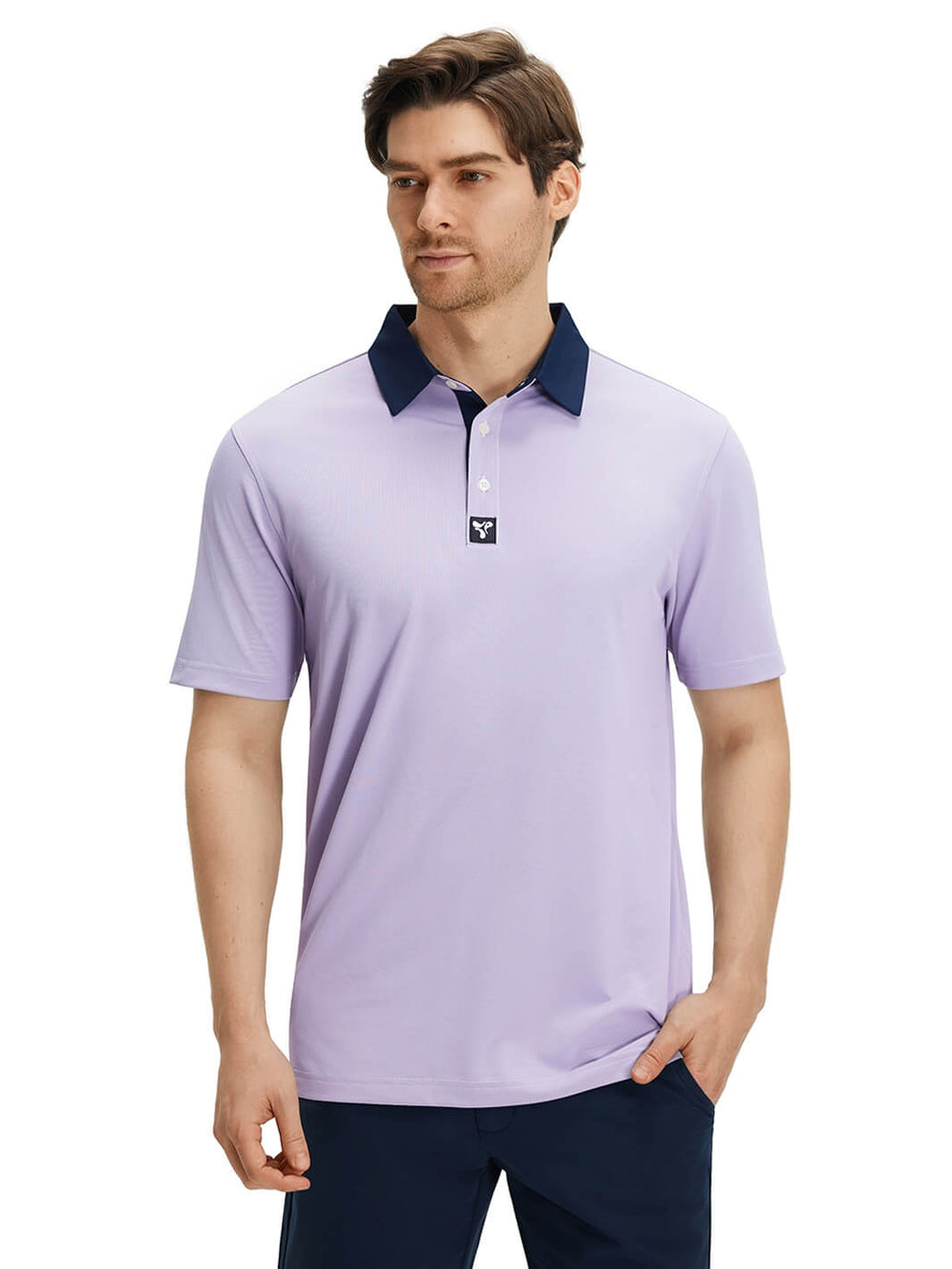 Tech Pique Performance Golf Shirt For Men-Lavender