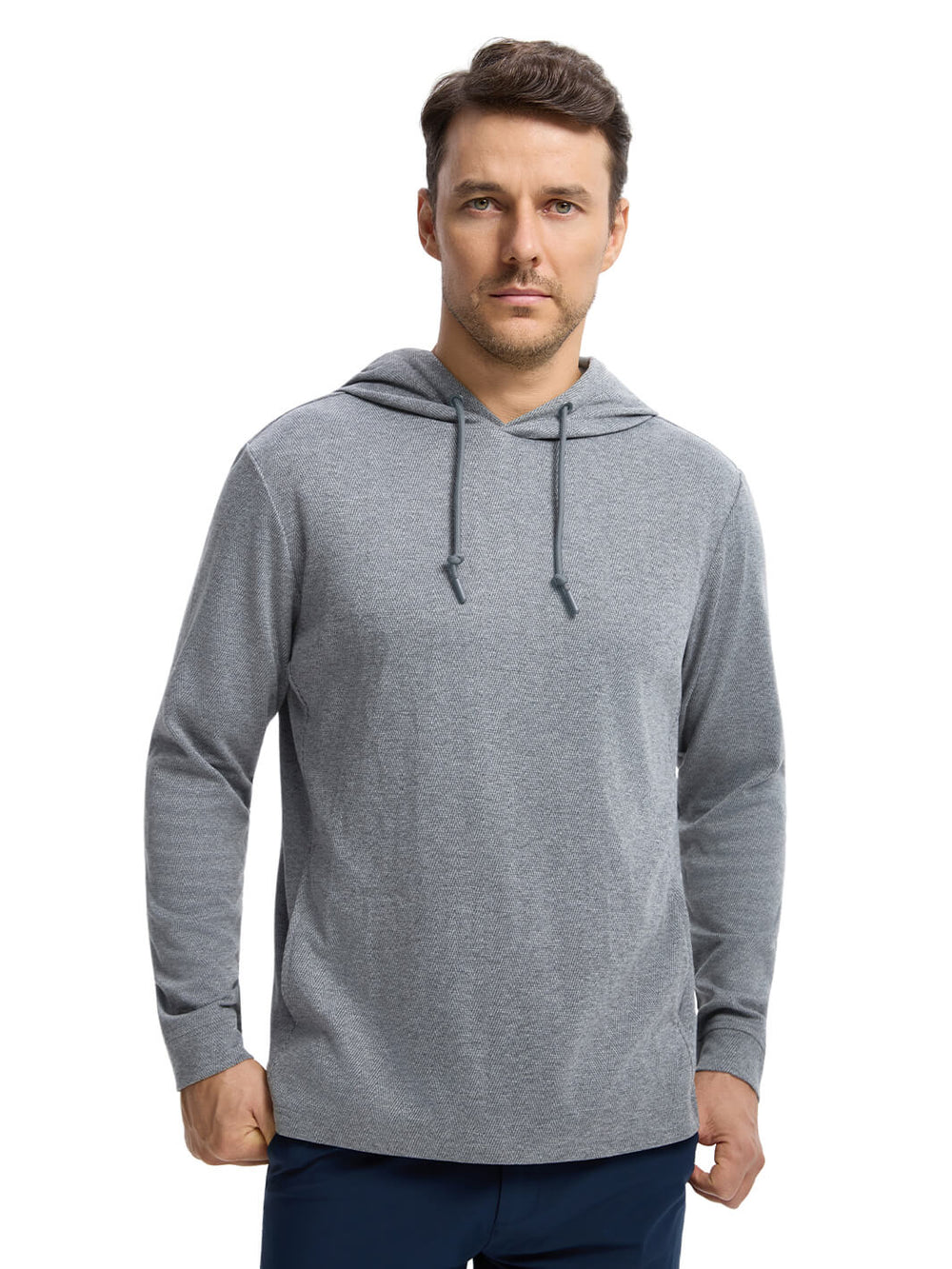 Herringbone Performance Golf Hoodie For Men-Dark Gray
