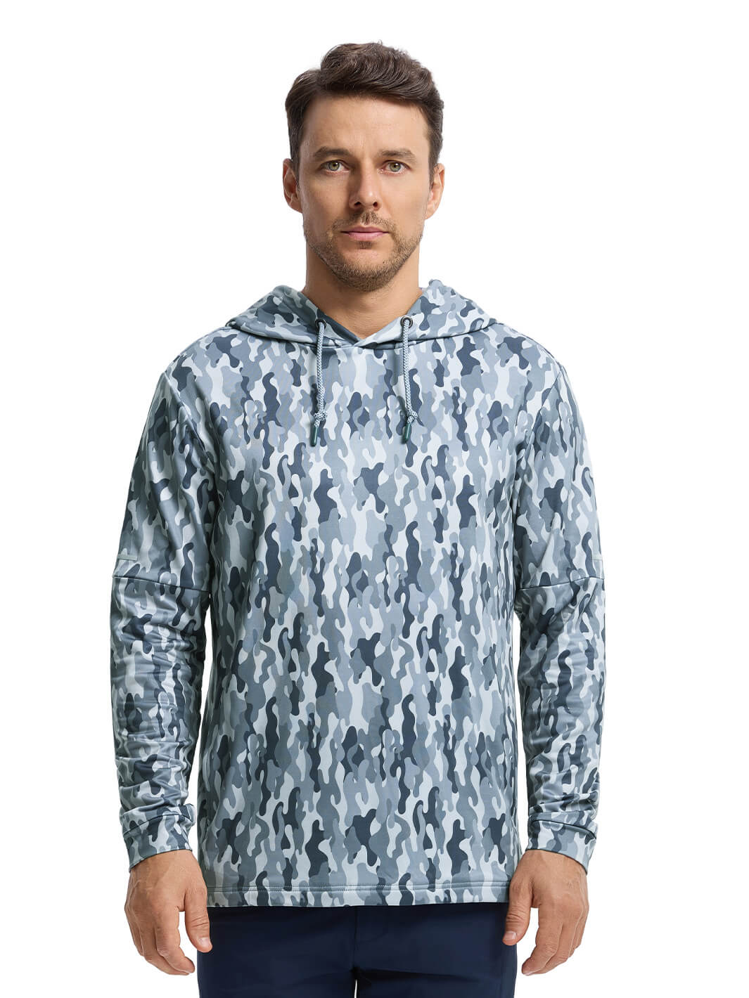 Print Performance Fleece Golf Hoodie For Men-Camouflage