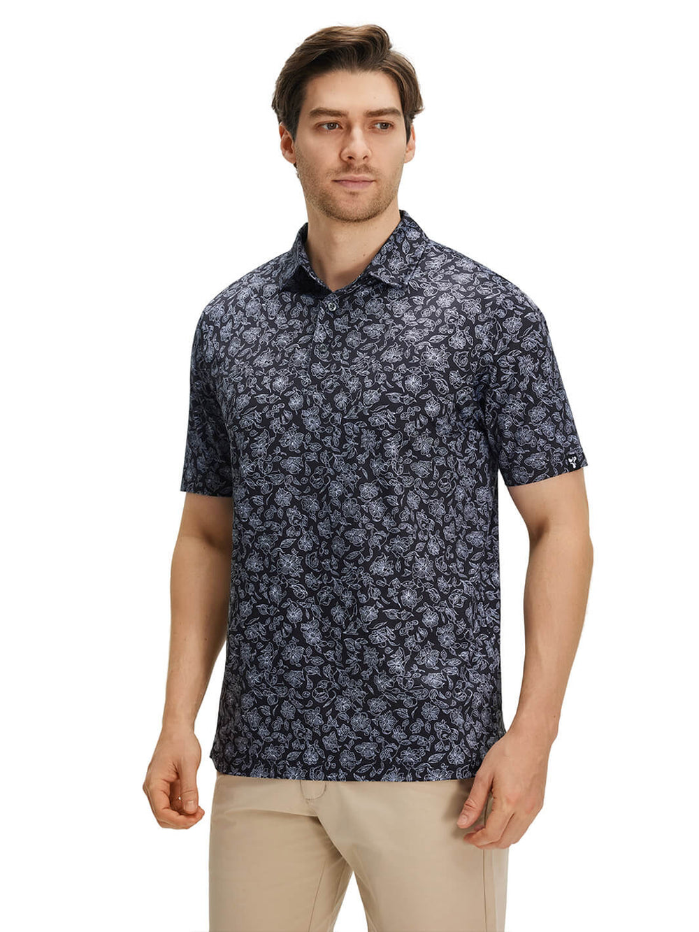 Print Performance Golf Shirt For Men-Morning Glory