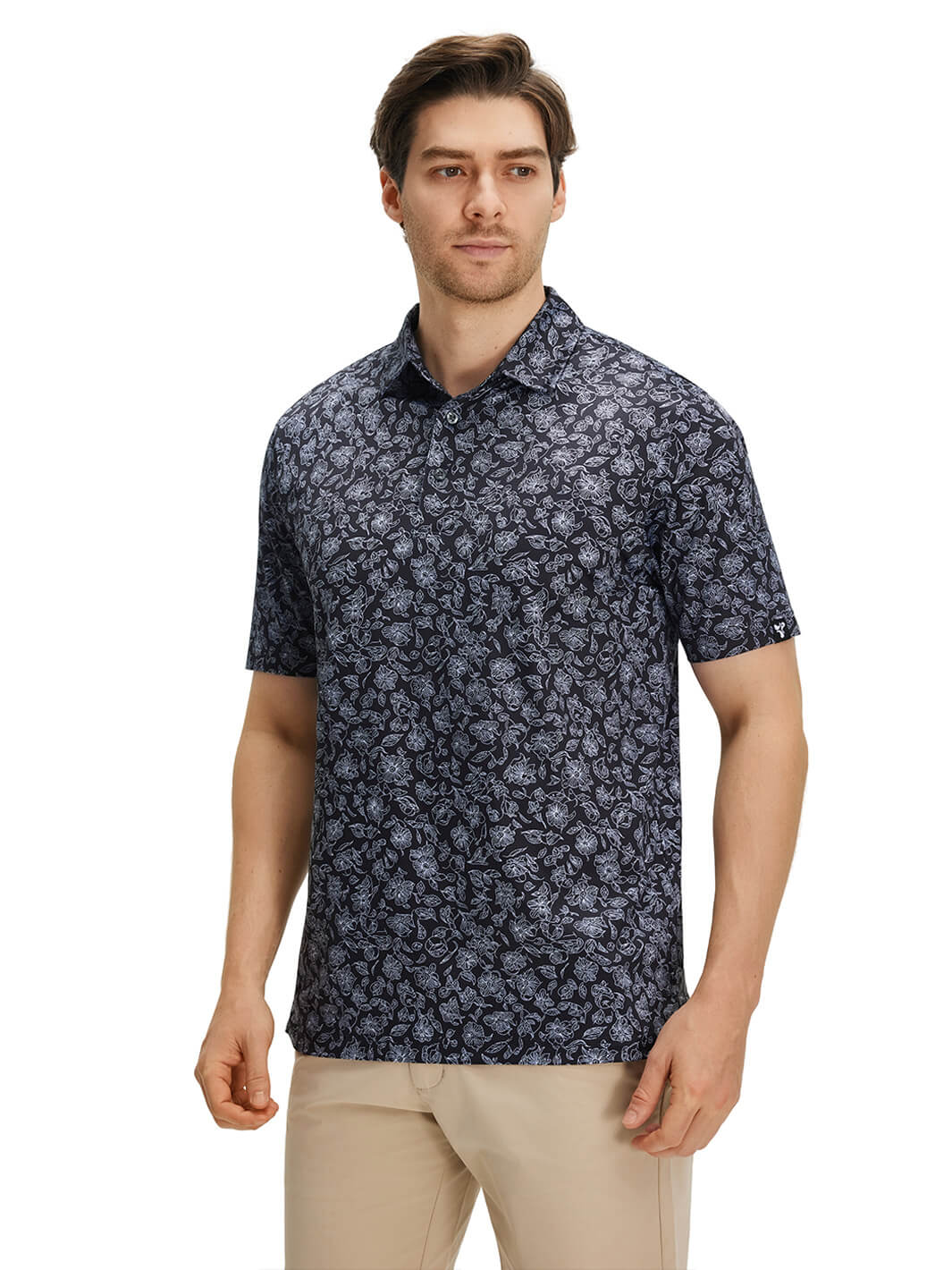 Print Performance Golf Shirt For Men-Morning Glory