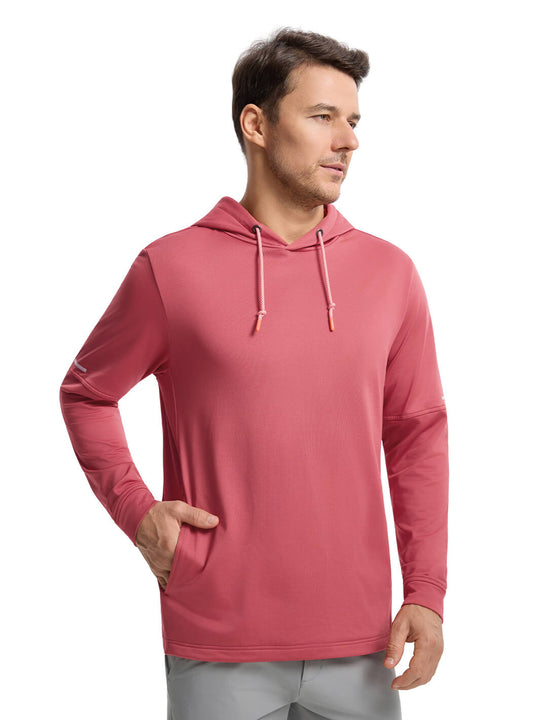 Solid Performance Fleece Golf Hoodie For Men-Baked Apple