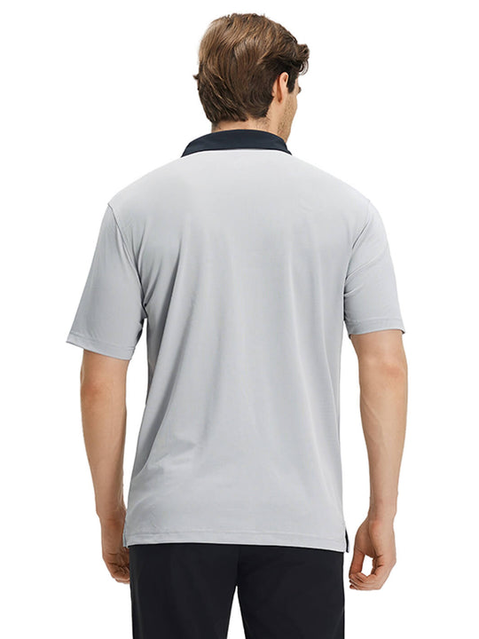 Tech Pique Performance Golf Shirt For Men-Light Grey
