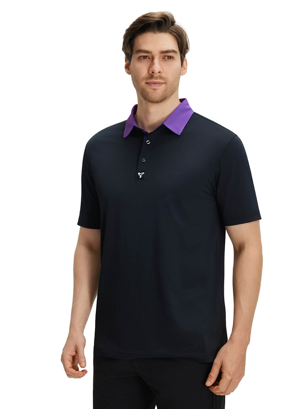 Tech Pique Performance Golf Shirt For Men-Black