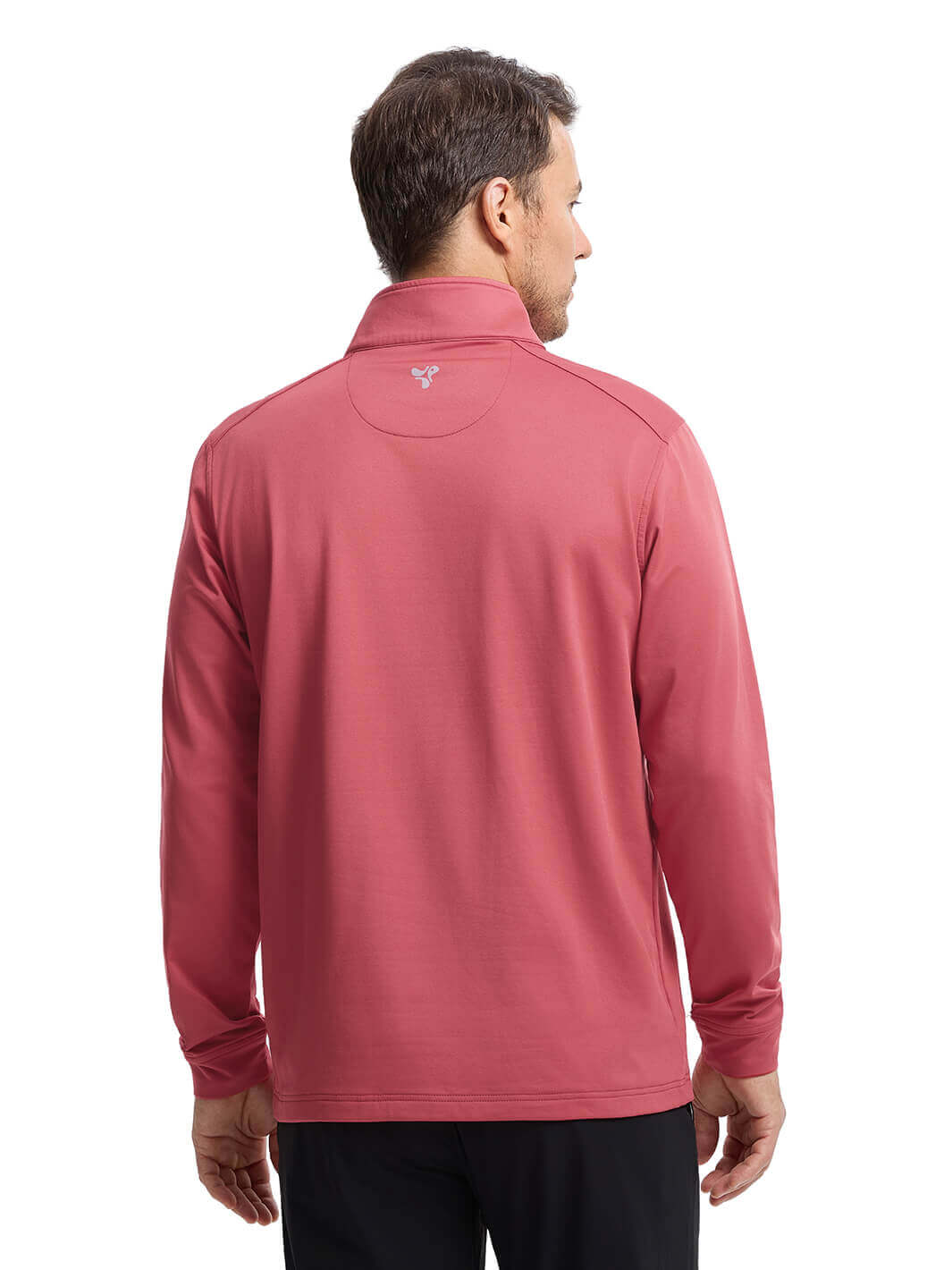 Solid Performance Fleece Golf Quarter Zip For Men-Baked Apple