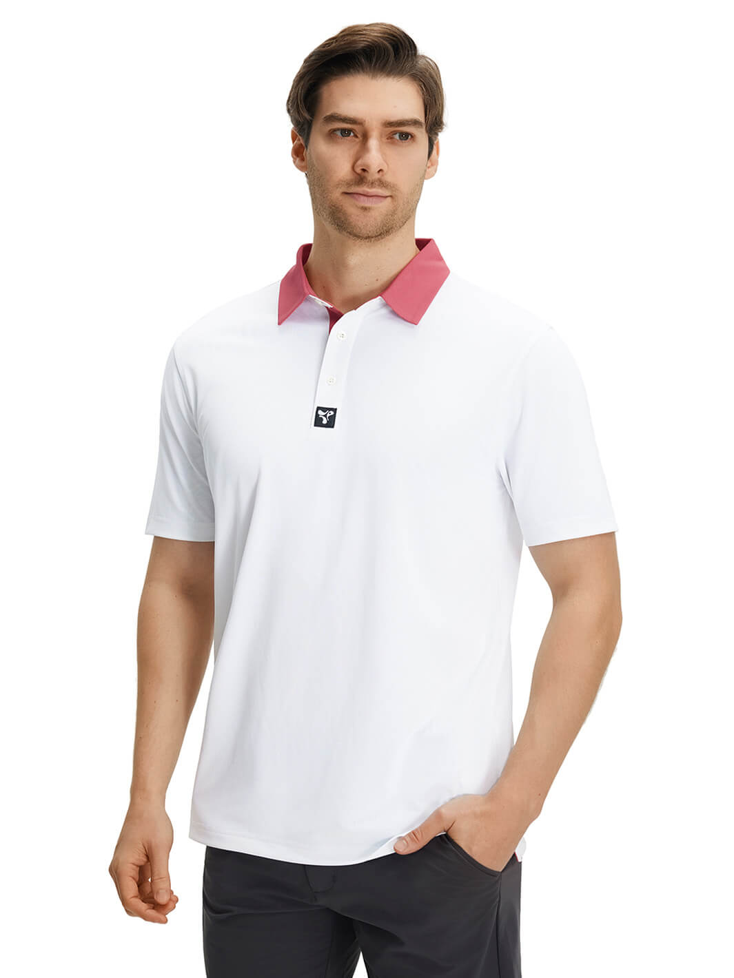 Tech Pique Performance Golf Shirt For Men-White