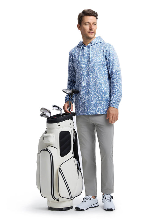 Print Performance Fleece Golf Hoodie For Men-Ripple