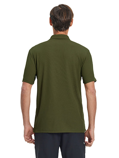 Waffle Jacquard Performance Polo-DARK GREEN