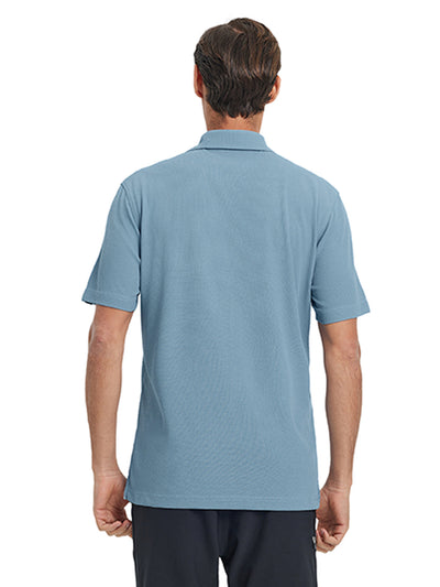 Waffle Jacquard Performance Polo-MISTY BLUE