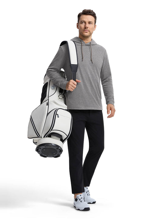 Herringbone Performance Golf Hoodie For Men-Mocha