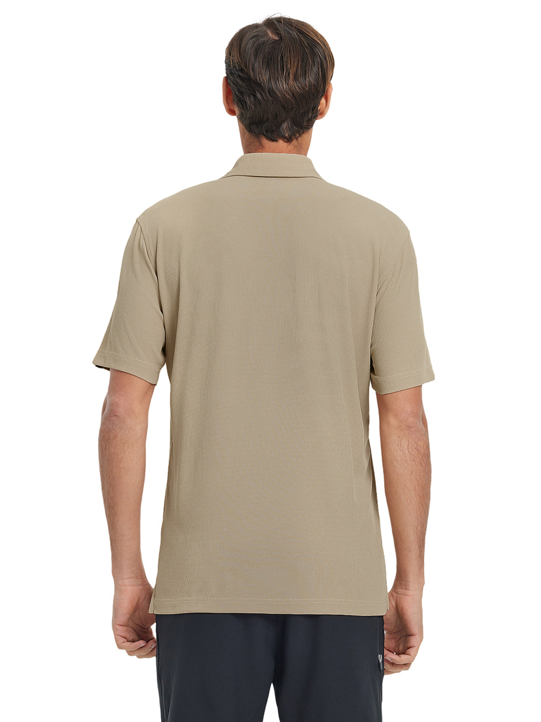 Waffle Jacquard Performance Polo-KHAKI