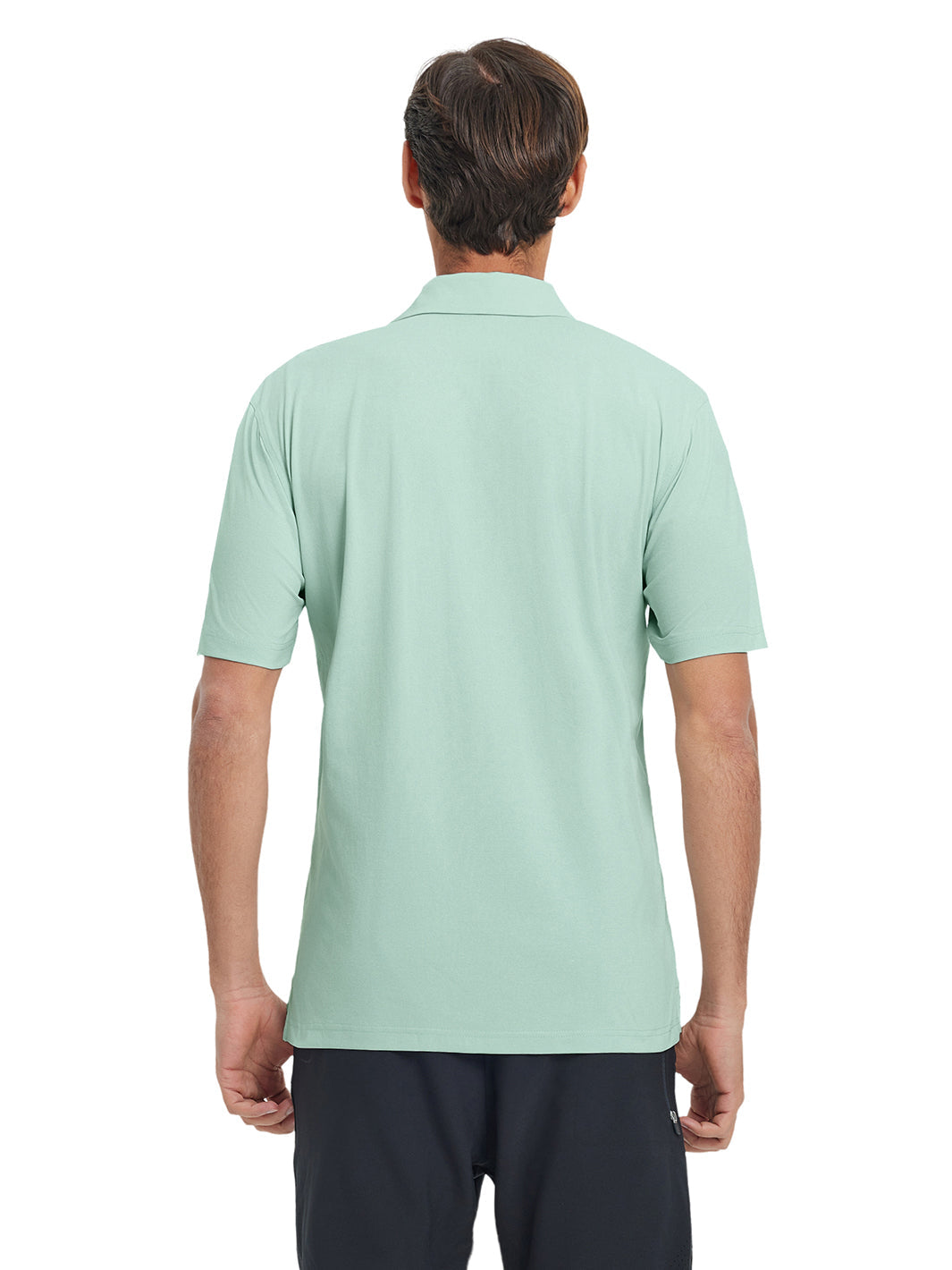 Hidden Zip Pocket Performance Polo-SAGE GREEN