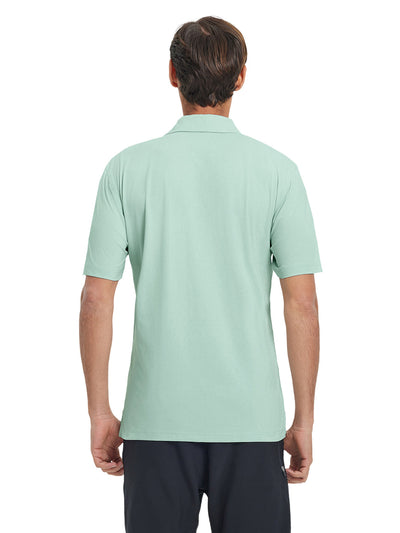 Hidden Zip Pocket Performance Polo-SAGE GREEN