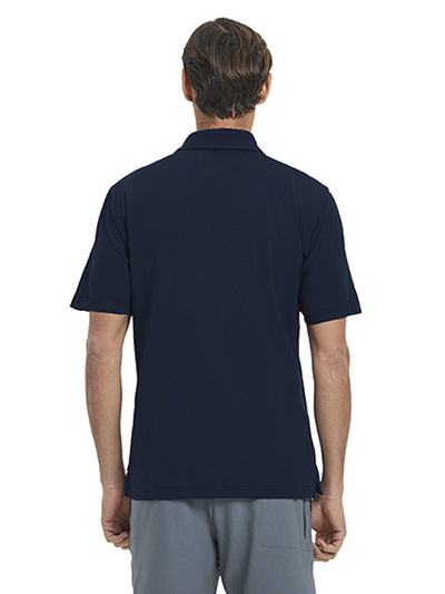 Hidden Zip Pocket Performance Polo-NAVY
