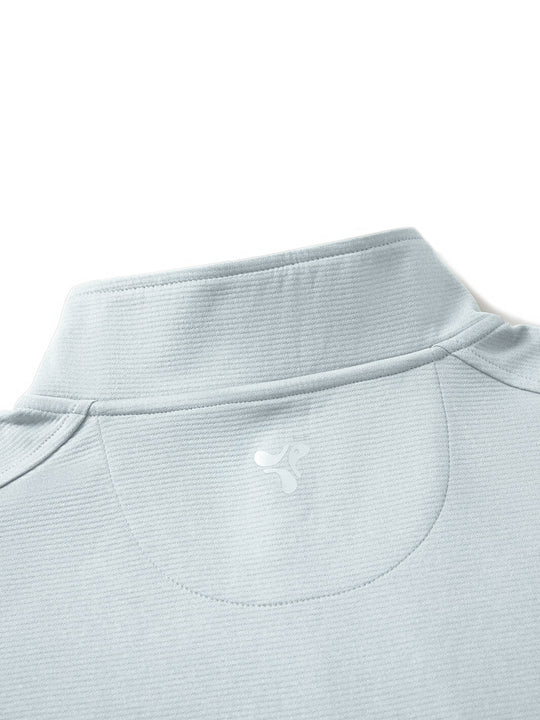 Heather Performance Golf Quarter Zip For Men-Light Grey
