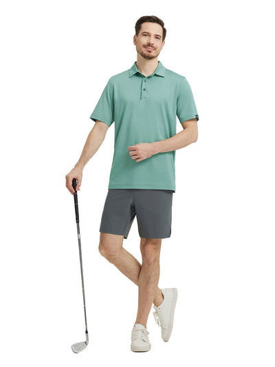 Solid Performance Jersey Polo-BERYL GREEN