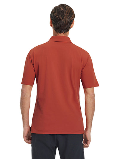 Hidden Zip Pocket Performance Polo-TITIAN RED