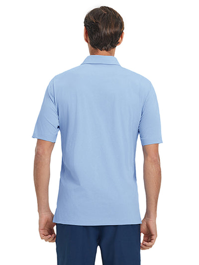Hidden Zip Pocket Performance Polo-SKYWAY BLUE