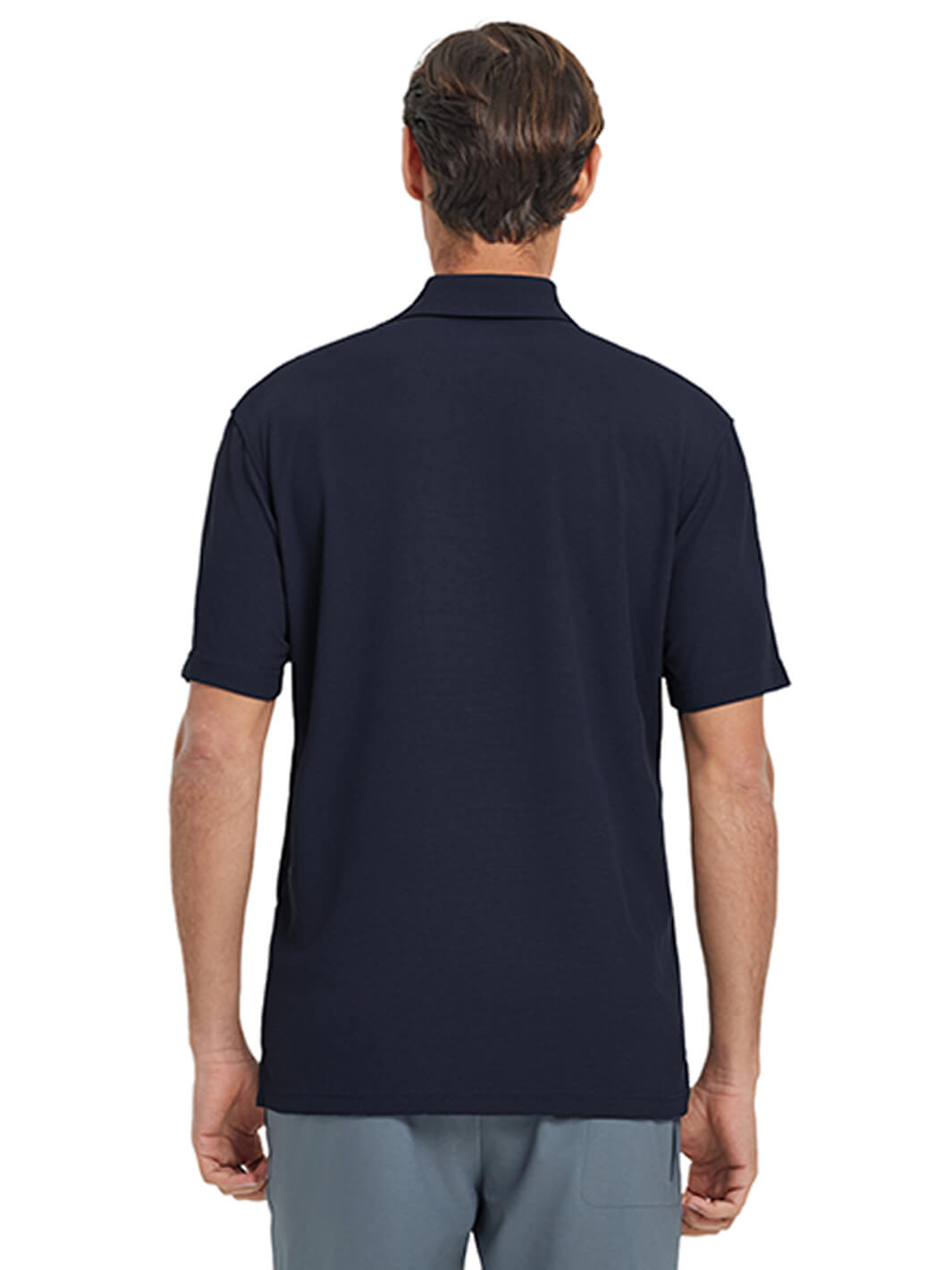 Waffle Jacquard Performance Polo-NAVY