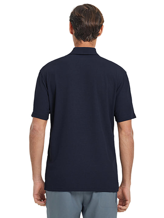 Waffle Jacquard Performance Polo-NAVY