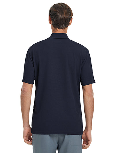 Waffle Jacquard Performance Polo-NAVY