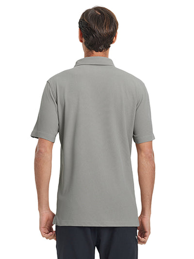 Waffle Jacquard Performance Polo-LIGHT GREY