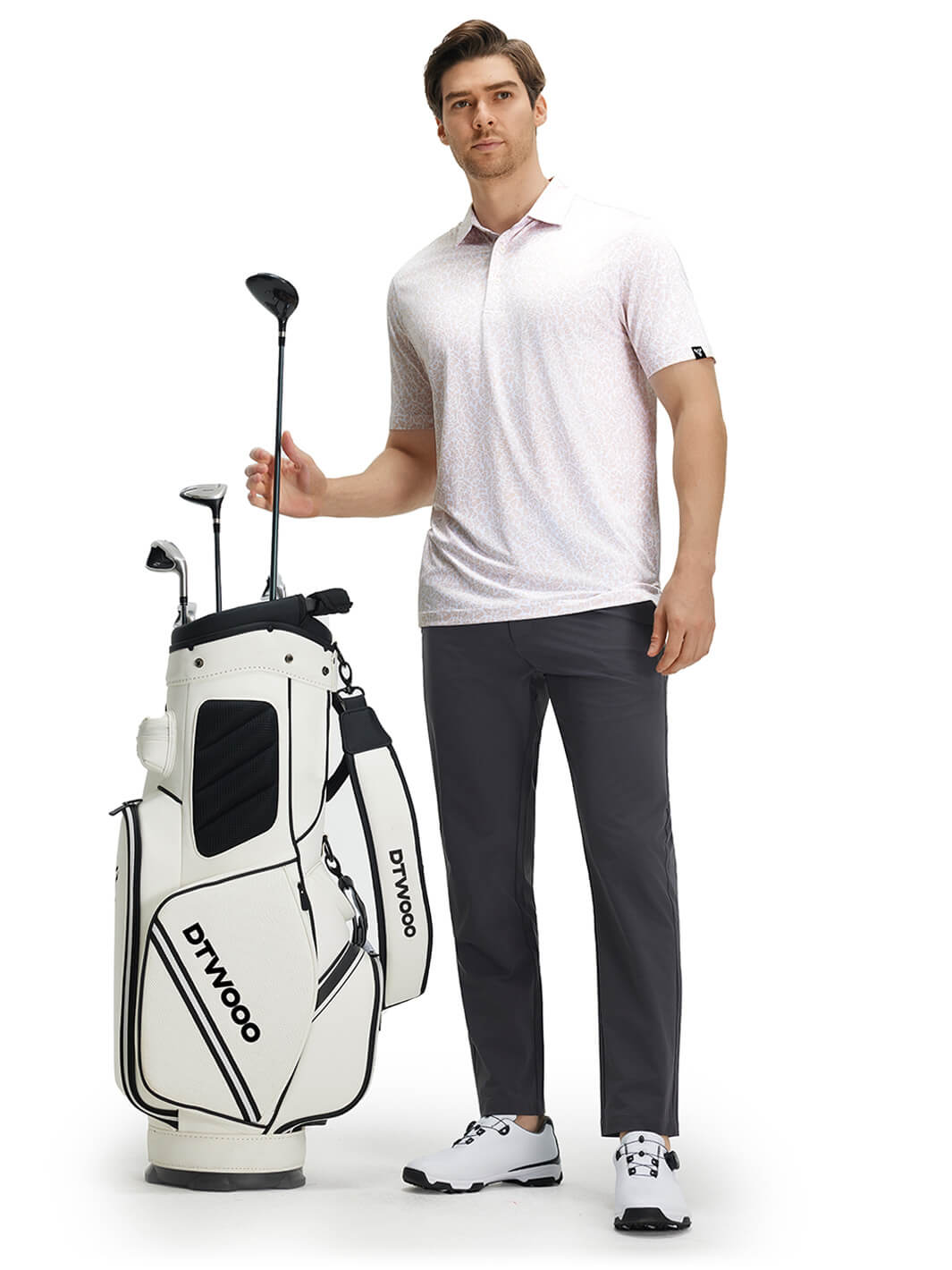 Print Performance Golf Shirt For Men-Caladium