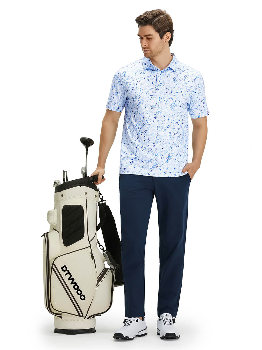 Print Performance Golf Shirt For Men-Flowermist