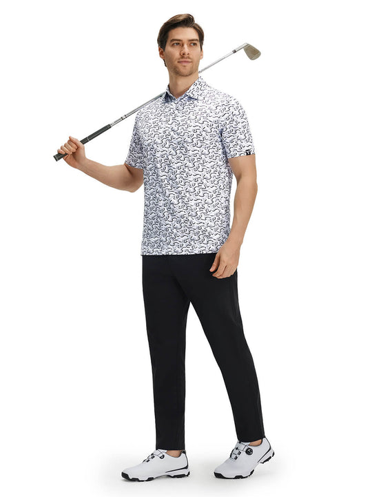 Print Performance Golf Shirt For Men-Dove