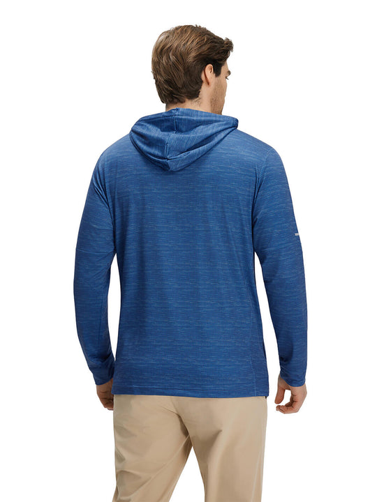 Print Performance Fleece Golf Hoodie For Men-Space Dye