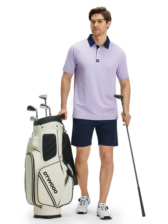 Tech Pique Performance Golf Shirt For Men-Lavender