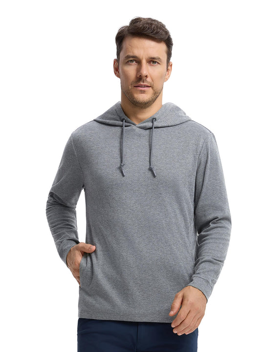 Herringbone Performance Golf Hoodie For Men-Dark Gray