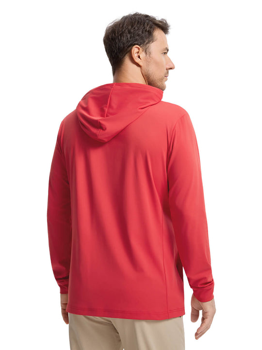 Solid Performance Golf Hoodie For Men-Oxford Red