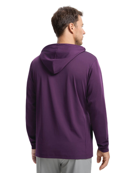 Solid Performance Golf Hoodie For Men-Ink Purple