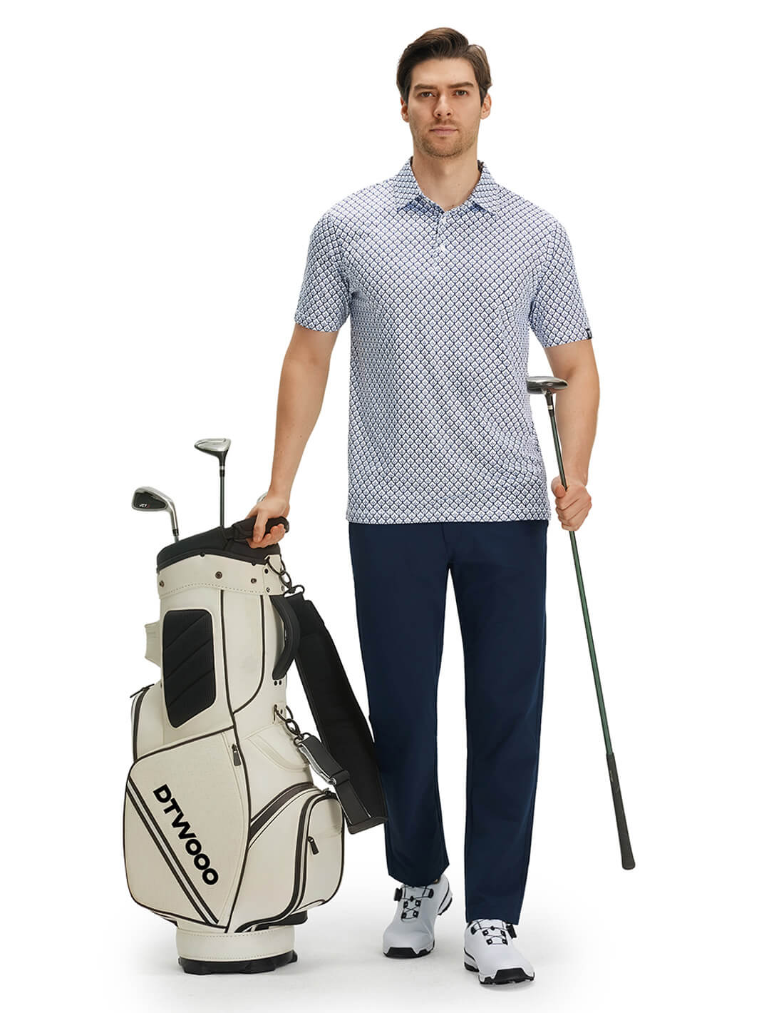 Print Performance Golf Shirt For Men-Lily Of The Valley