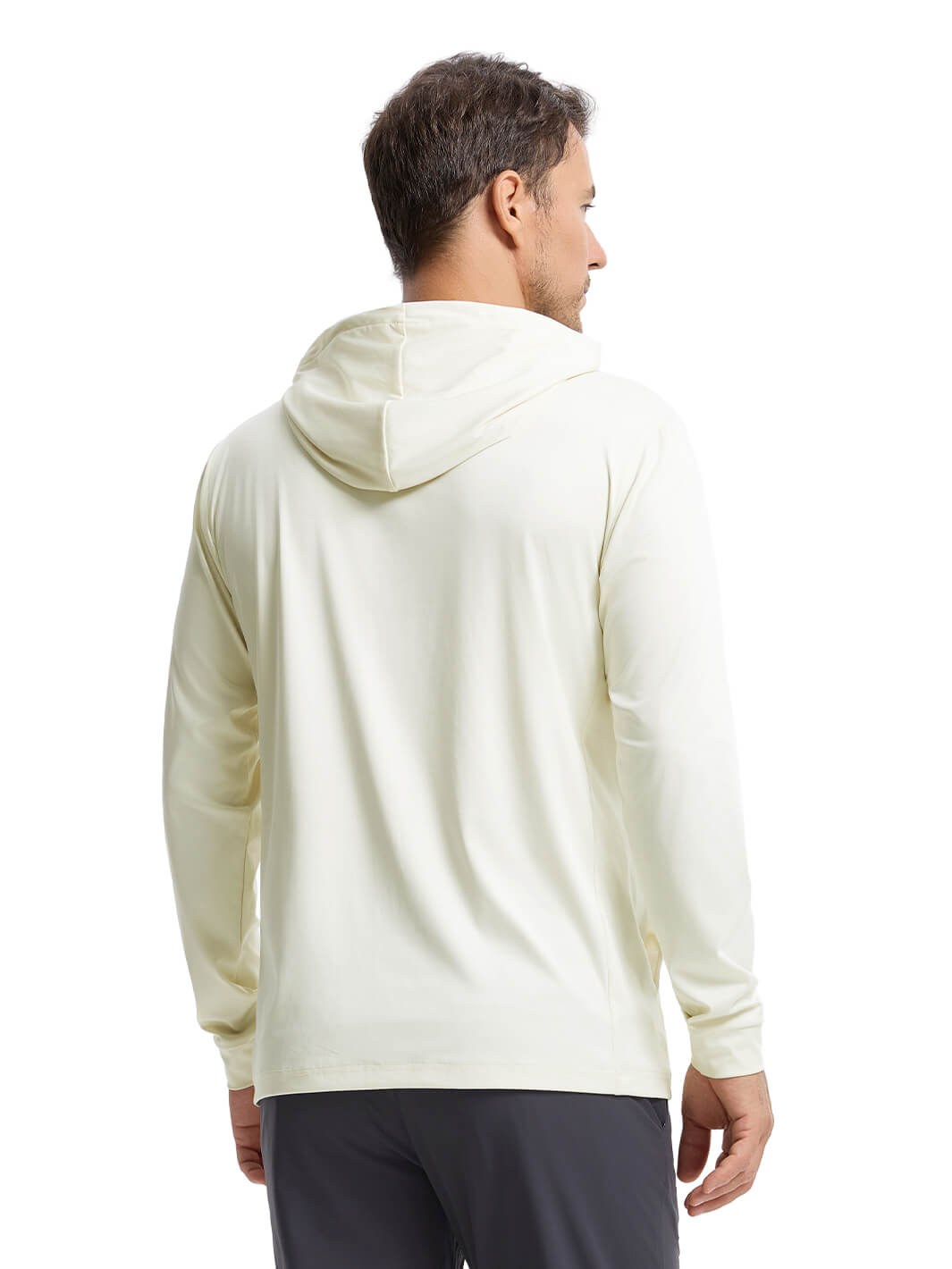 Solid Performance Golf Hoodie For Men-Cream