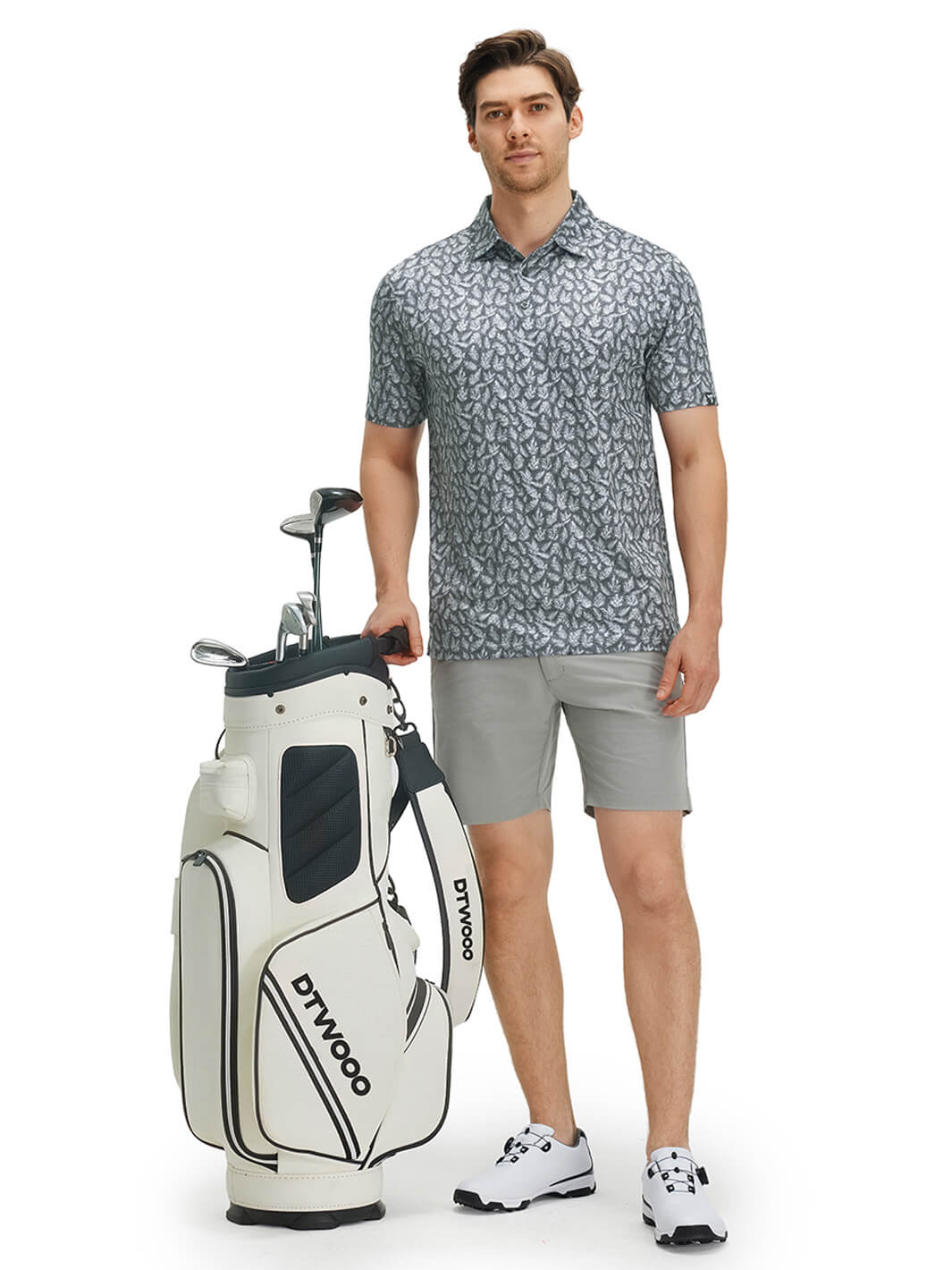 Print Performance Golf Shirt For Men-Fern