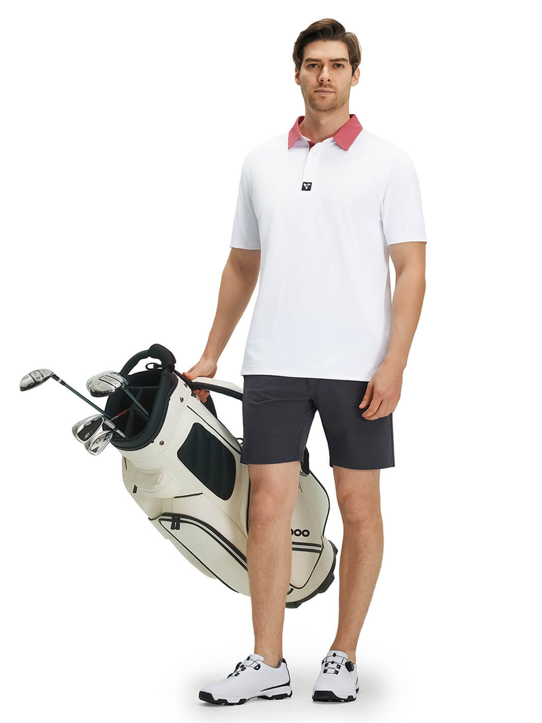Tech Pique Performance Golf Shirt For Men-White