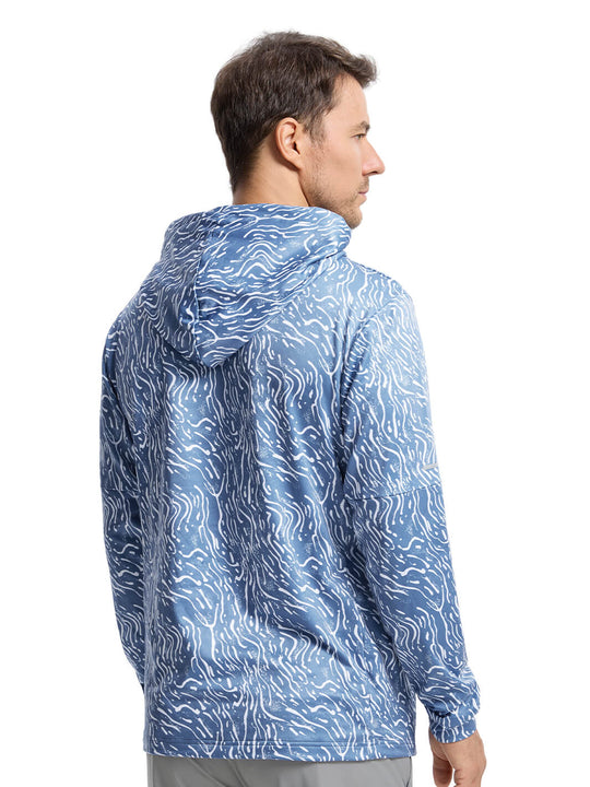Print Performance Fleece Golf Hoodie For Men-Ripple