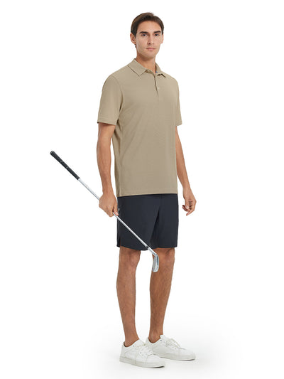 Waffle Jacquard Performance Polo-KHAKI
