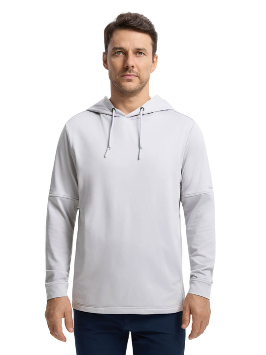 Solid Performance Fleece Golf Hoodie For Men-Vapor Blue