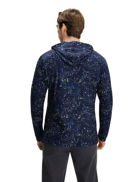 Print Performance Fleece Golf Hoodie For Men-Splatter
