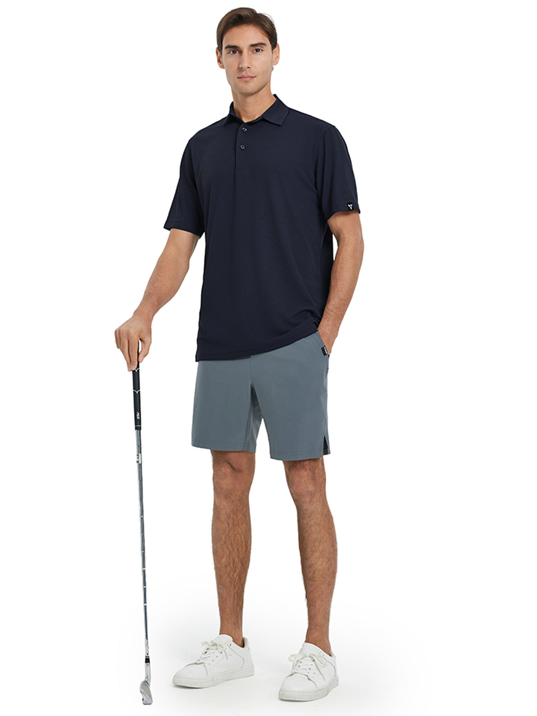 Waffle Jacquard Performance Polo-NAVY