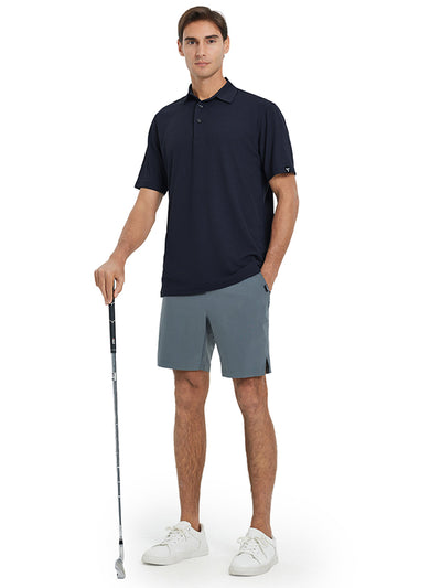 Waffle Jacquard Performance Polo-NAVY