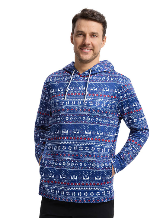 Print Performance Fleece Golf Hoodie For Men-Christmas