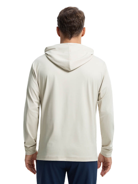 Solid Performance Golf Hoodie For Men-Sandshell